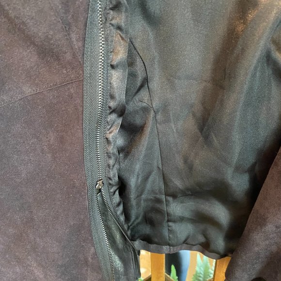 Suede and Faux Leather Moto Style Jacket - Picture 8 of 14